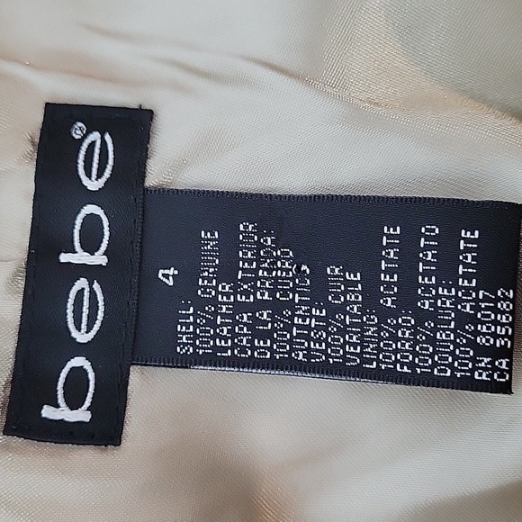 Bebe Beige Suede Leather Pants  Y2K - Picture 2 of 4